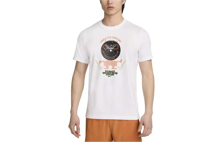Nike Nike T Shirts Men's White Crew Neck Moderate Straight Fit