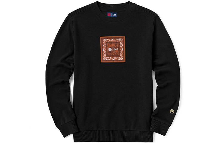 Lee Lee Sweatshirts Men's Black Crew Neck Moderate Regular