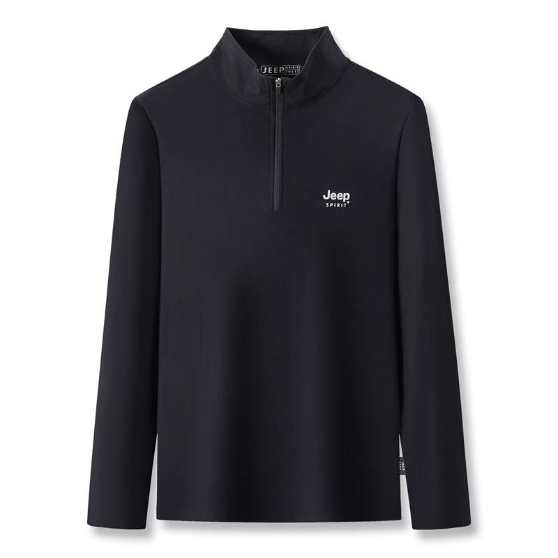 JEEP SPIRIT T Shirts Men's Stand Collar Moderate Straight Fit