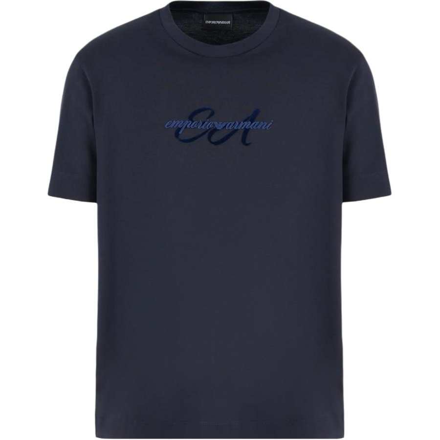 EMPORIO ARMANI Logo Embroidered Crewneck T Shirt