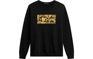 VERSACE Sweatshirts Men's Black Crew Neck Moderate Regular