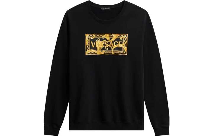 VERSACE VERSACE Sweatshirts Men's Black Crew Neck Moderate Regular