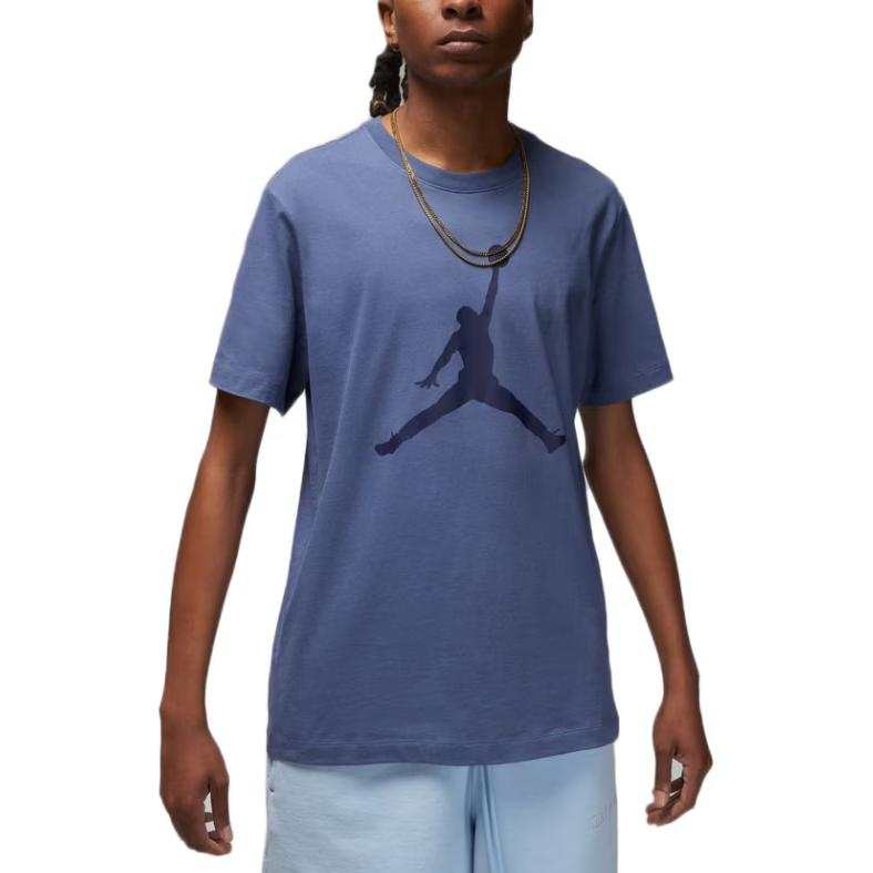 Jordan Jordan T Shirts Men's Blue Crew Neck Moderate Straight Fit