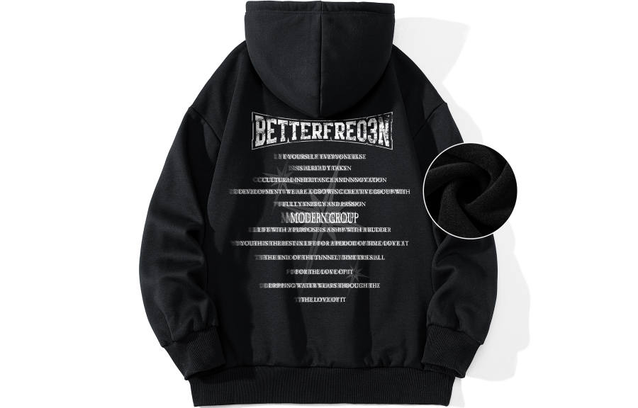 FREO3N Sweatshirts Unisex Hooded Thickened Regular