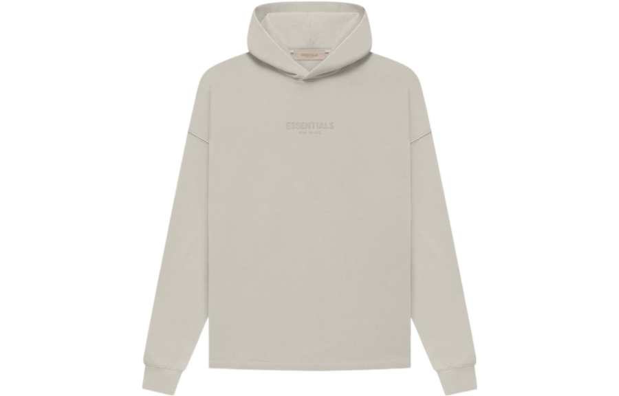 Fear Of God Essentials FW22 Relaxed Hoodie Smoke Solid Color Logo Hooded Pullover Long Sleeved Fleece Lined American
