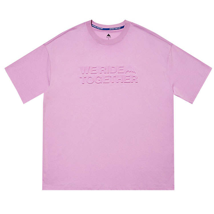 BURTON T Shirts Unisex Pink Crew Neck Moderate Straight Fit
