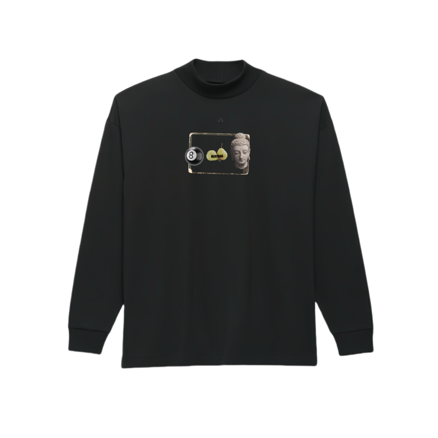 Adidas Adidas T Shirts Unisex Black Stand Collar Moderate Straight Fit