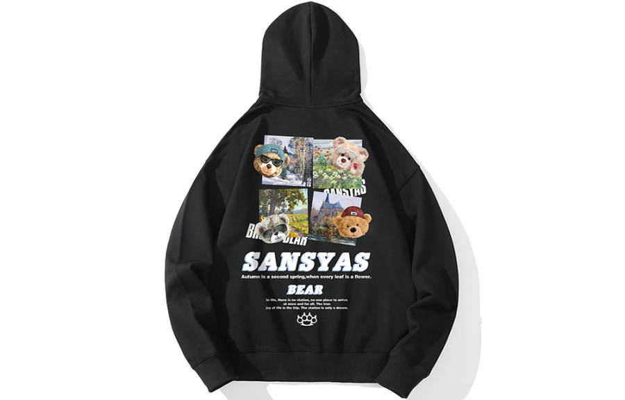 SANSYAS Sweatshirts Unisex Hooded Moderate Regular