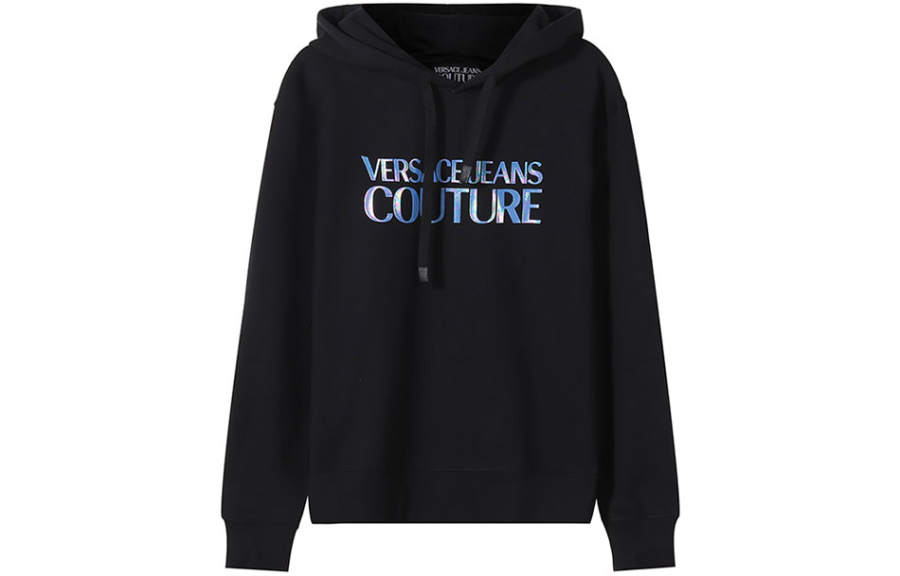 VERSACE JEANS COUTURE Sweatshirts Men's Black Hooded Moderate Regular