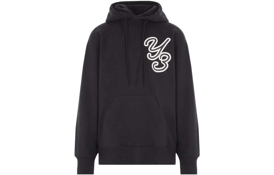 Y-3 logo-print organic-cotton hoodie