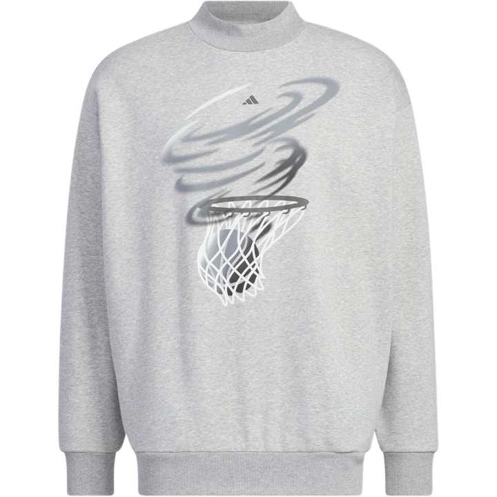Adidas Adidas Basketball Crew Sweatshirt American Sweatshirt Unisex Medium Heather Gray