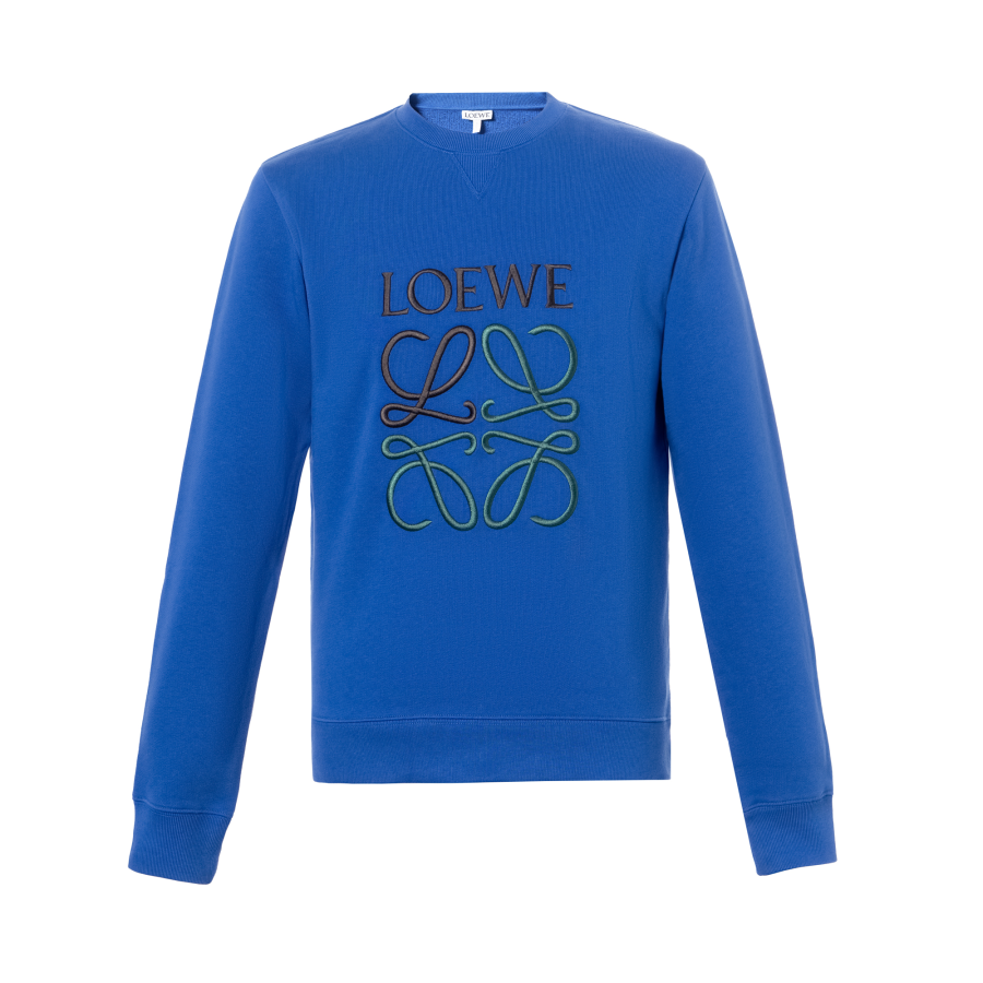 LOEWE LOEWE Sweatshirts Men's Blue Crew Neck Moderate Regular
