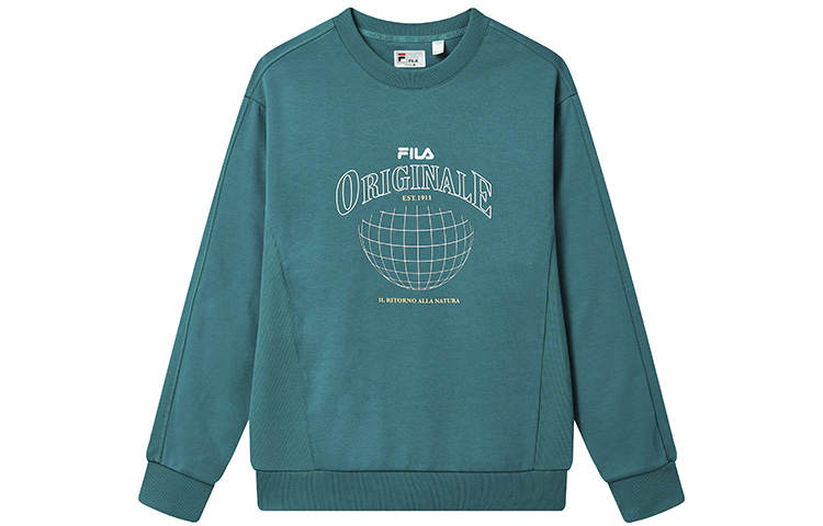 FILA Sweatshirts Men's Modern Green Crew Neck Moderate Regular