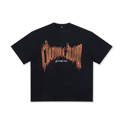 CHOUCHOUS T Shirts Unisex Black Crew Neck Moderate