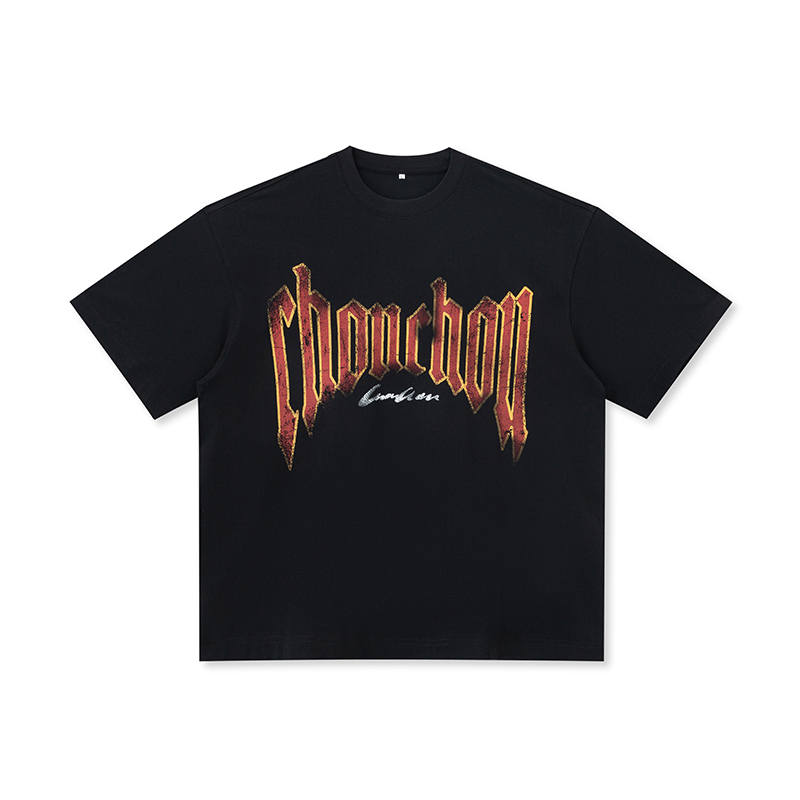 CHOUCHOUS T Shirts Unisex Black Crew Neck Moderate