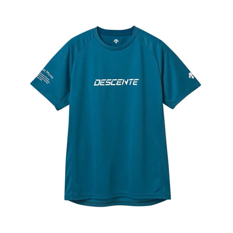 DESCENTE T Shirts Men's Crew Neck Moderate Straight Fit