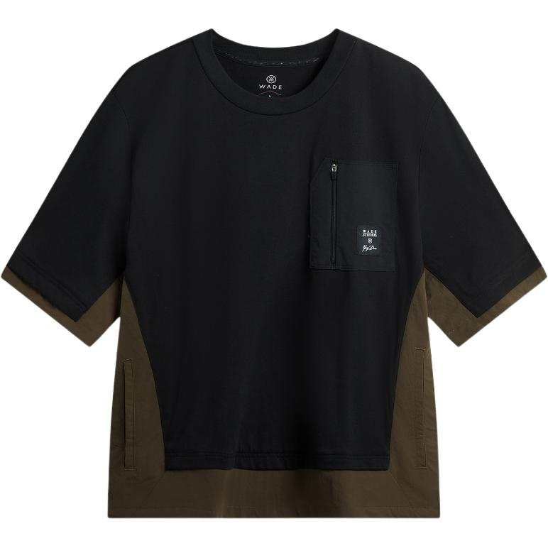 Li-Ning Li Ning T Shirts Men's Black Crew Neck Moderate Straight Fit