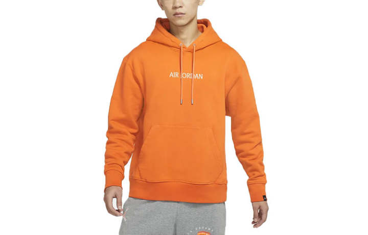 Jordan Jordan Air Sweatshirts Men's Orange Hooded Moderate Regular
