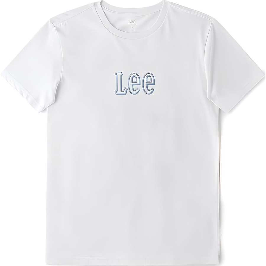 Lee Lee T Shirts Men's White Crew Neck Moderate