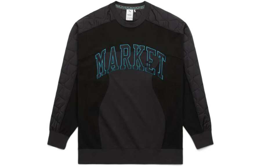 PUMA X Market Joint Series Sweatshirts Men's Black Crew Neck Moderate Regular