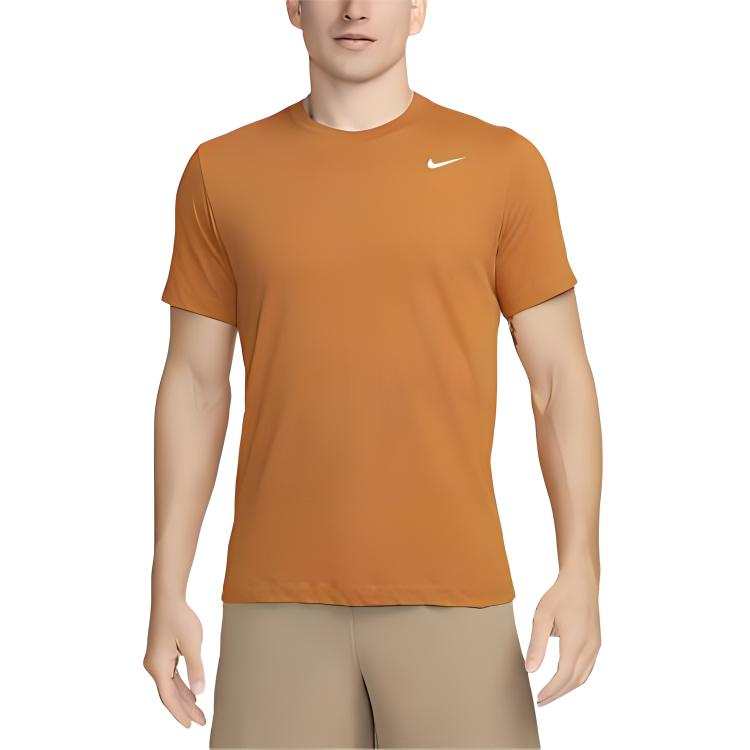 Nike Nike T Shirts Men's Orange Crew Neck Moderate Straight Fit