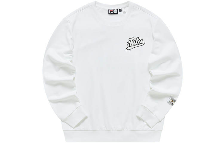 FILA FUSION Sweatshirts Men's Standard White Crew Neck Thickened