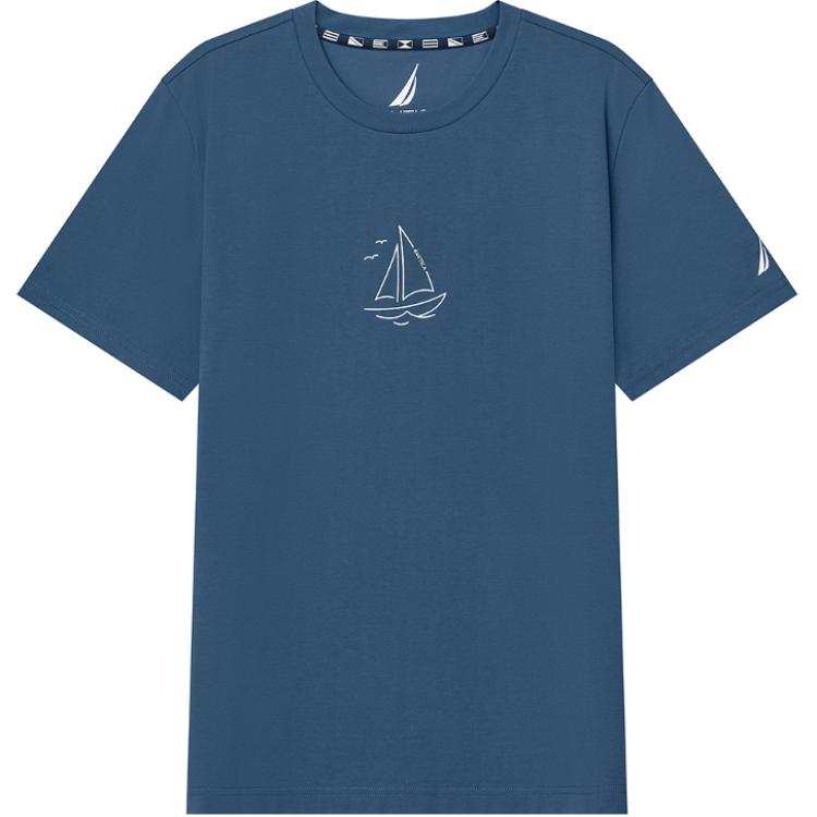 NAUTICA T Shirts Men's Crew Neck Moderate Straight Fit
