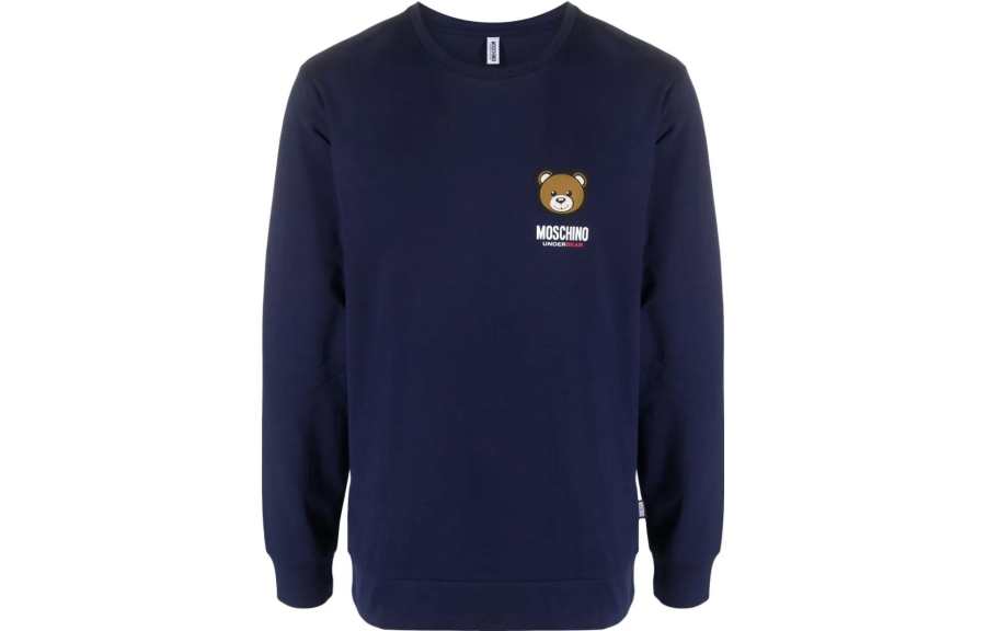 MOSCHINO Sweatshirts Men's Blue Crew Neck Moderate Other