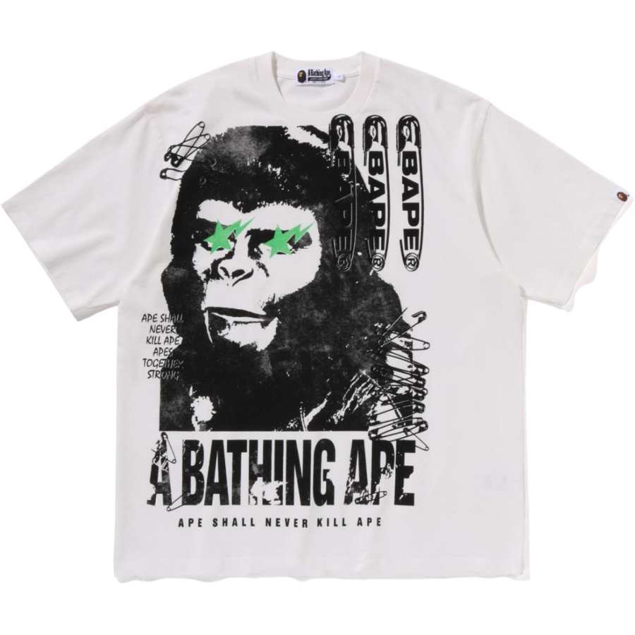 A BATHING APE Bape Garment Dye Multi Logo Relaxed Fit Tee