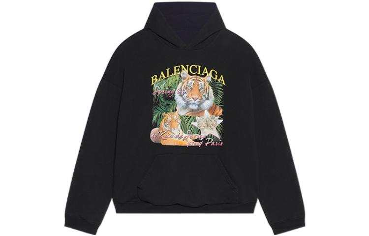 Balenciaga Fbi Print Year Of The Tiger Reversible Hoodie
