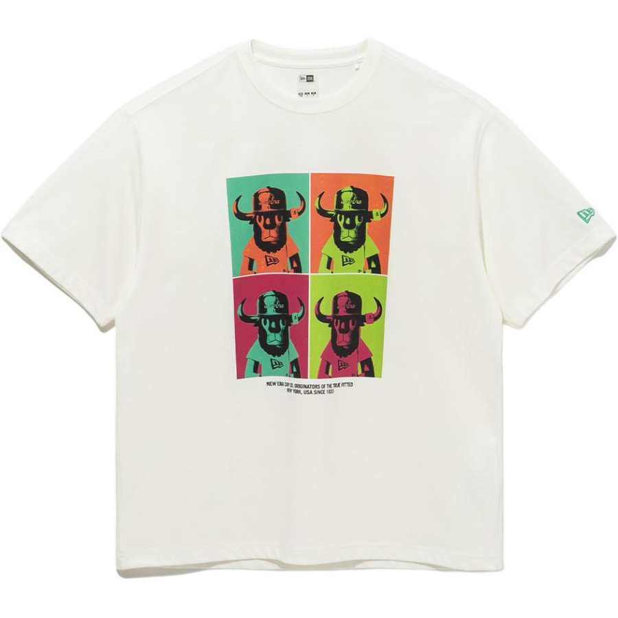New Era T Shirt Korean Style Unisex White