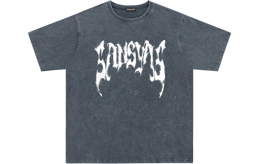 SANSYAS T Shirt Unisex Washed Gray