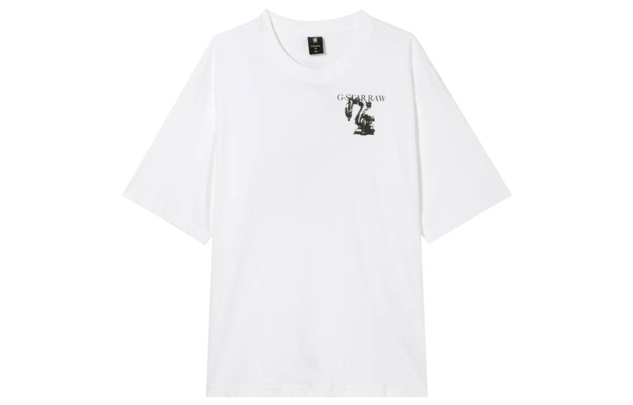 G-STAR RAW G STAR RAW T Shirts Men's White Crew Neck Moderate Straight Fit