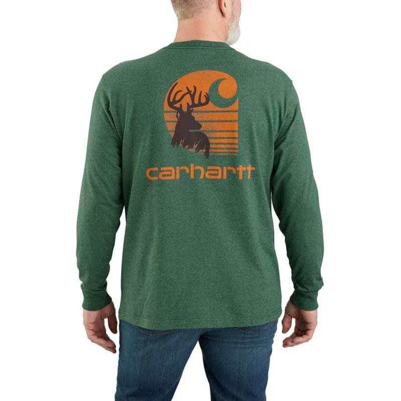 Carhartt T Shirts Men's Frosted Balsam Heather/Frosted Heather Crew Neck Moderate