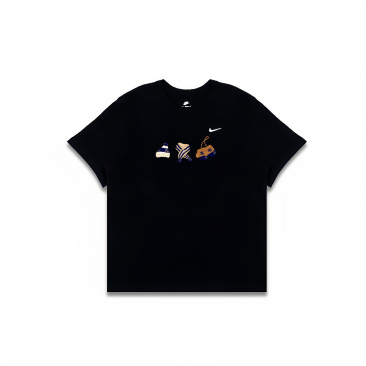 Nike Nike T Shirts Men's Black Crew Neck Moderate Straight Fit