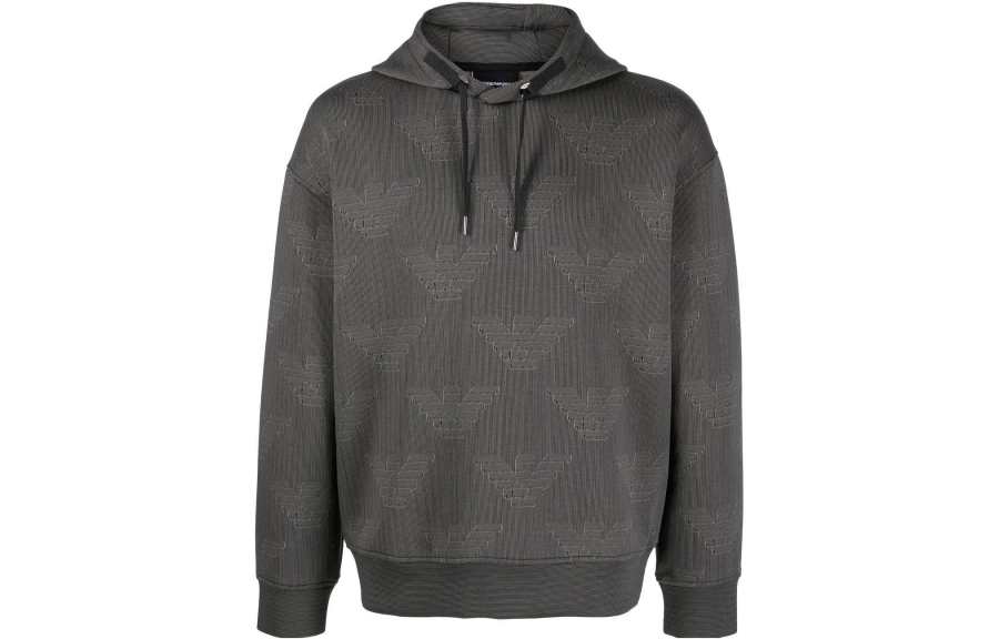 EMPORIO ARMANI Sweatshirts Men's Gray Hooded Moderate Regular