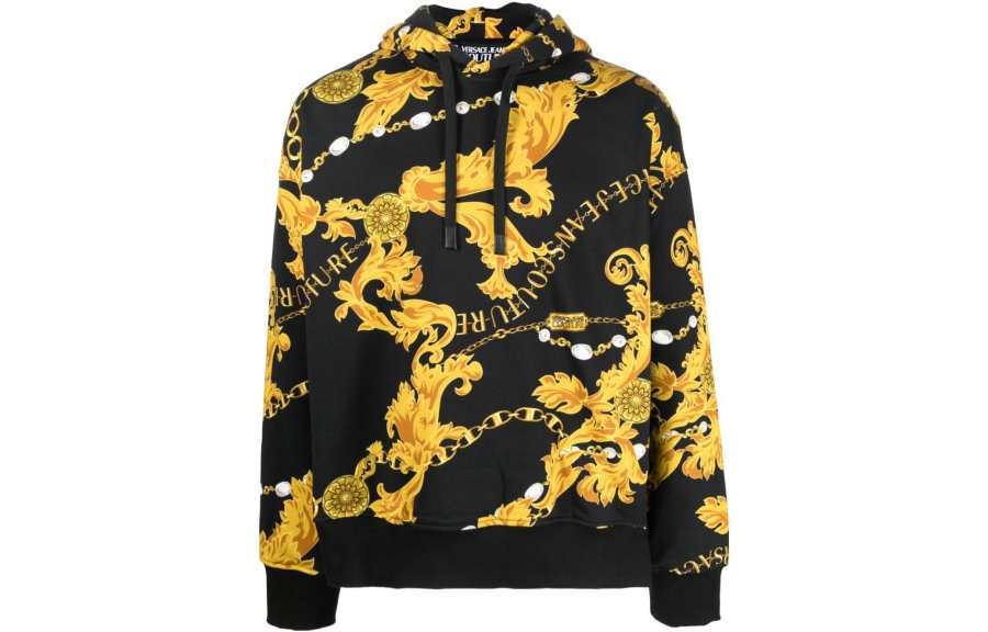 Versace Jeans Couture baroque-print cotton hoodie