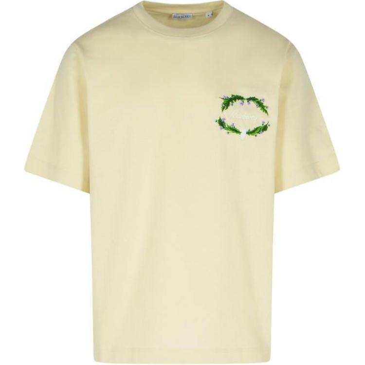Burberry Logo Embroidered Crewneck T Shirt