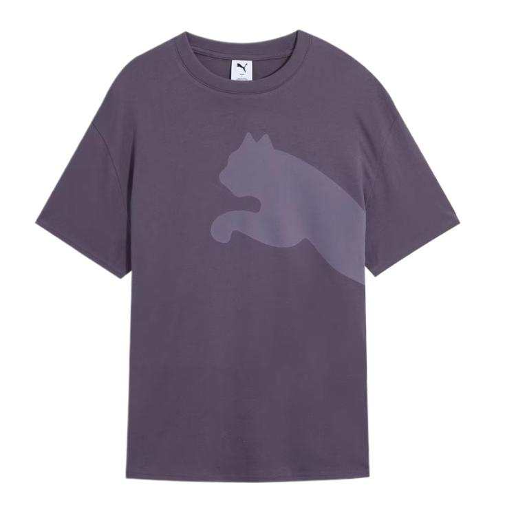 PUMA T Shirt Unisex Charcoal Gray Purple