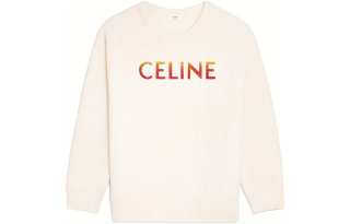 CELINE Sweatshirts Men's Ecru Crew Neck Moderate Regular