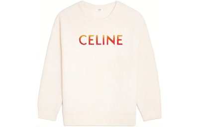 CELINE Sweatshirts Men's Ecru Crew Neck Moderate Regular