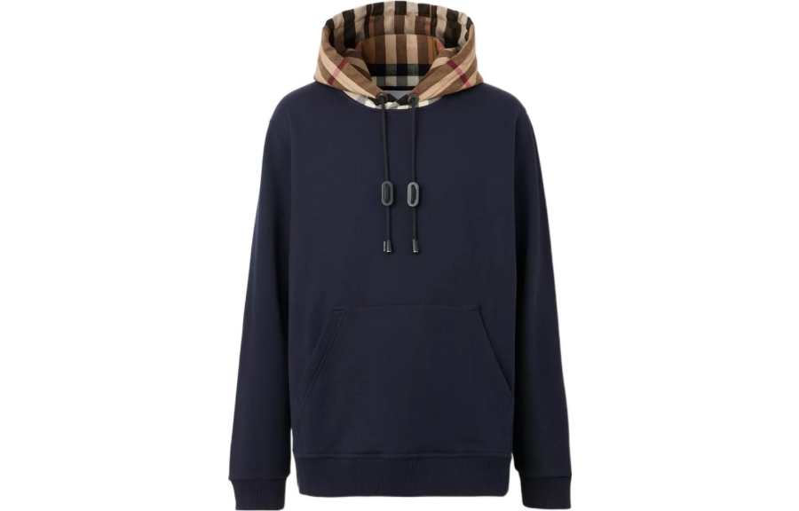 Burberry Check Hood Cotton Hoodie