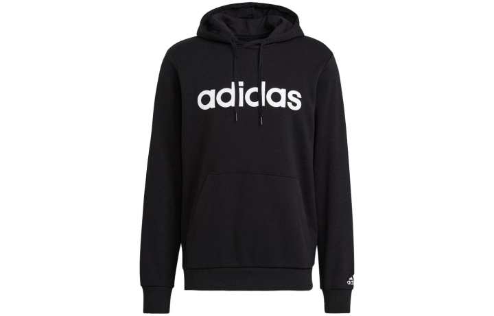 Adidas Adidas Essentials French Terry Linear Logo Hoodie Sweatshirt Men's Black