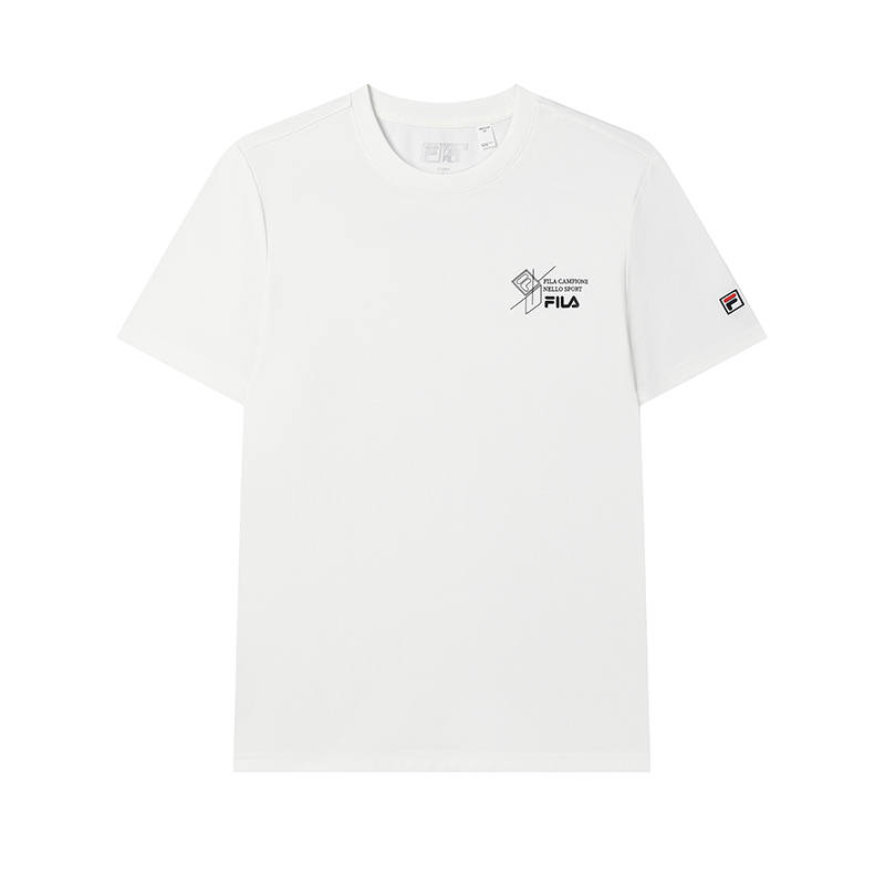 FILA T Shirts Men's Cloud White Crew Neck Moderate