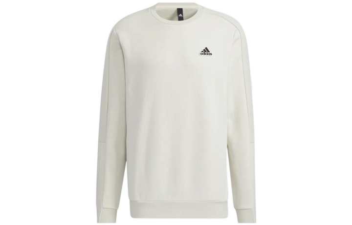 Adidas Adidas Crew Neck Comfortable Fleece Lined Thermal Long Sleeved Sweatshirt Men's Bauxite Brown