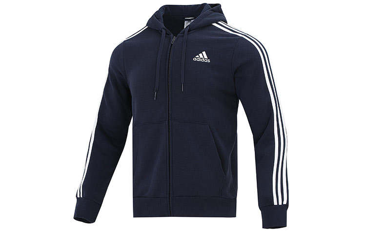 Adidas Adidas Free Shipping With AdiClub Essentials Fleece 3 Stripes Full Zip Hoodie