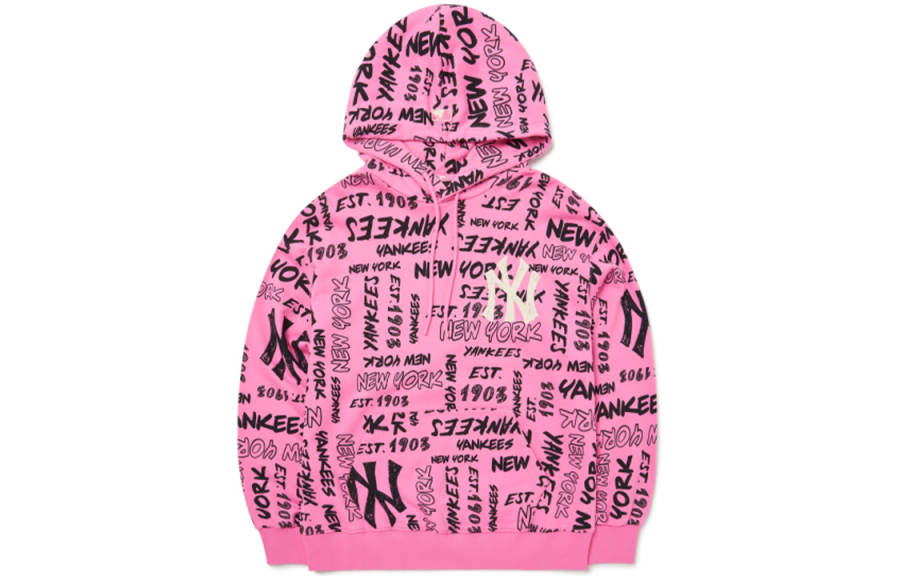 MLB New York Yankees Sweatshirts Unisex Pink Hooded Moderate Other