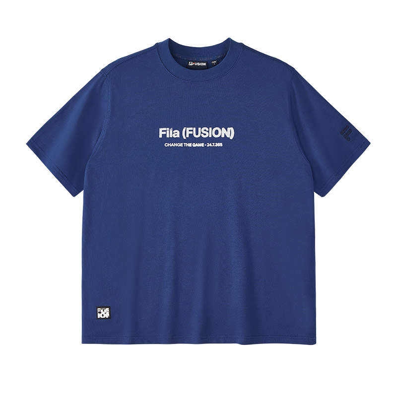 FILA FUSION T Shirts Men's Anaya Blue Crew Neck