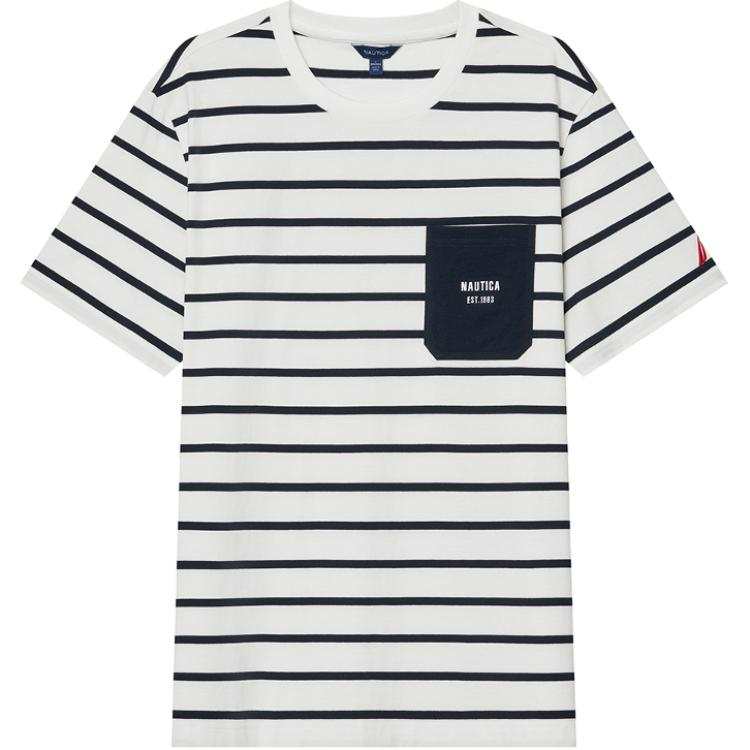 NAUTICA T Shirts Men's Crew Neck Moderate Straight Fit