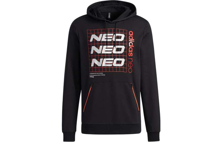 Adidas Neo Sweatshirts Men's Black Hooded Moderate Regular